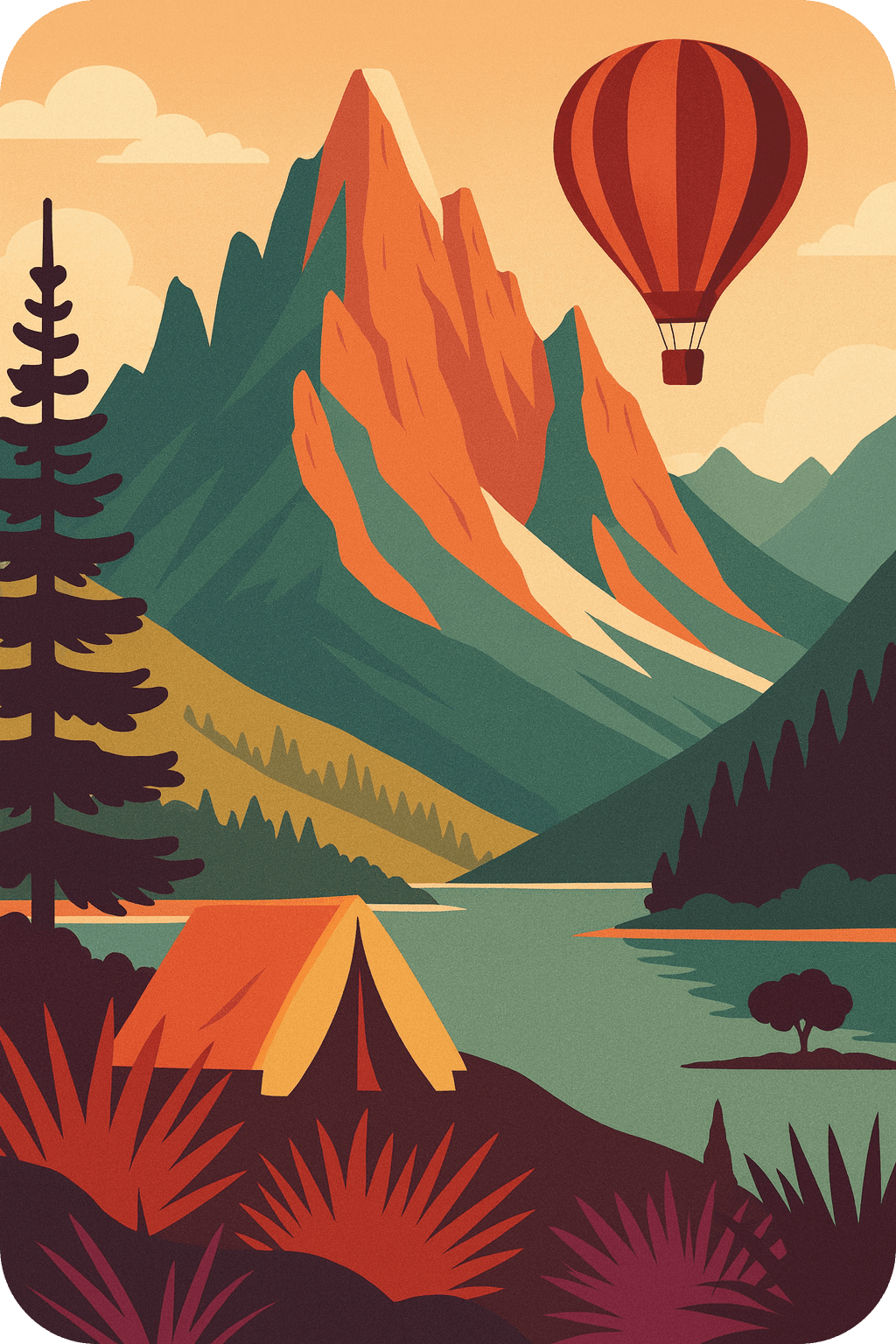 BalloonSight - Mountain landscape with hot air balloon