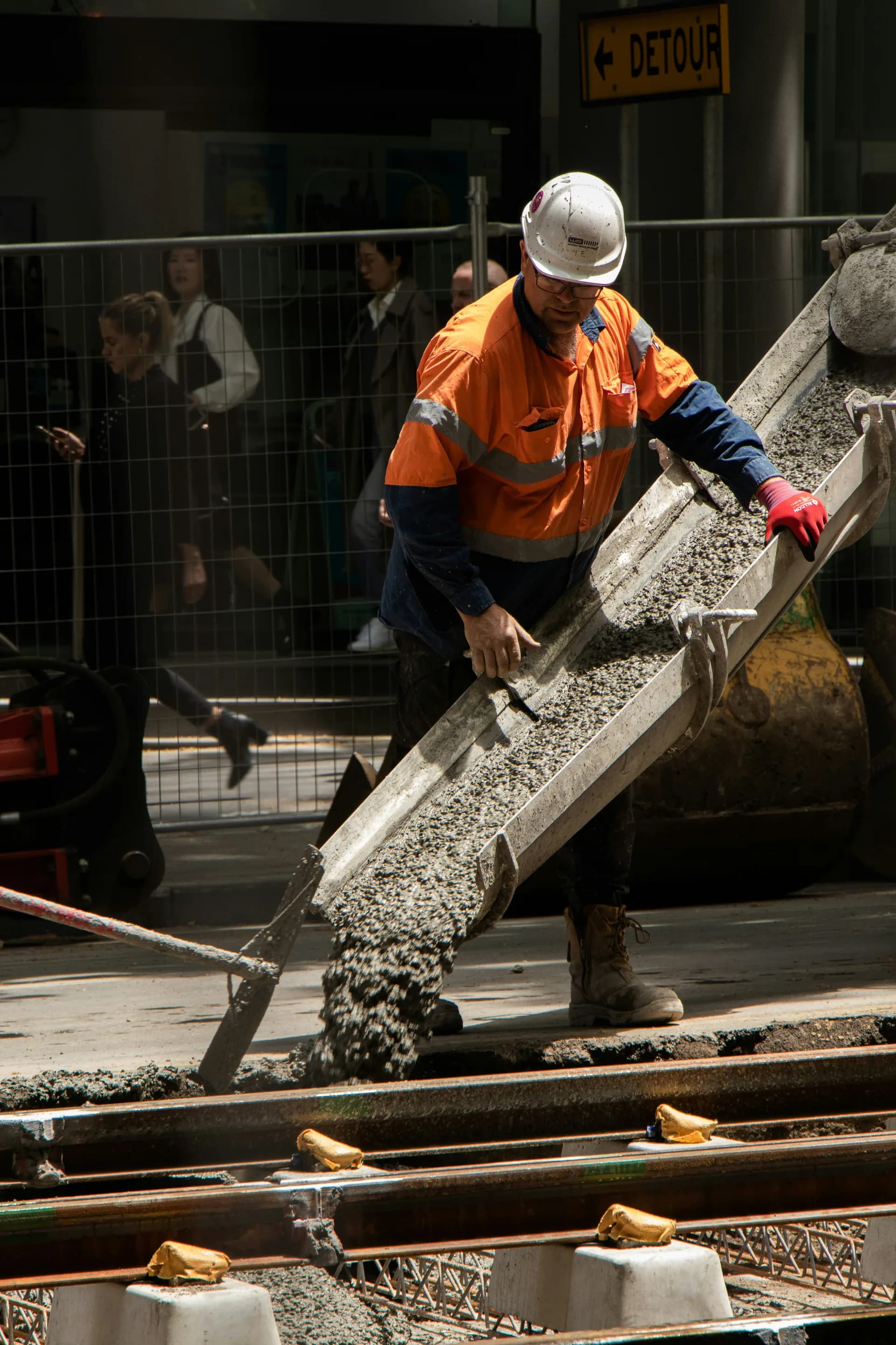 Heavy equipment operating at a large industrial construction project